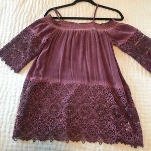 Off the shoulder purple lace top